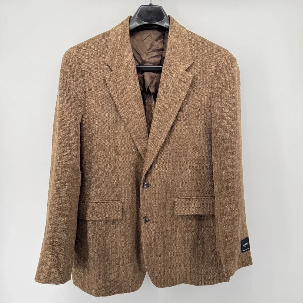 Todd Snyder Blazer Mens 38R Brown Linen Silk Wool Sport Coat 2-Button Textured
